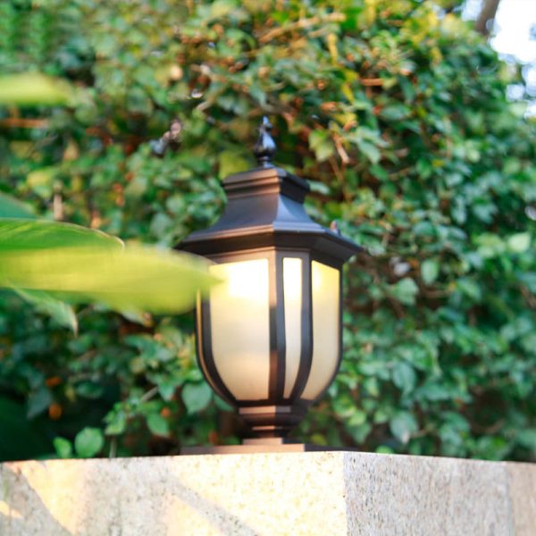 European Vintage Glass Aluminum Cage 1-Light Outdoor Waterproof Landscape Light - Image 17