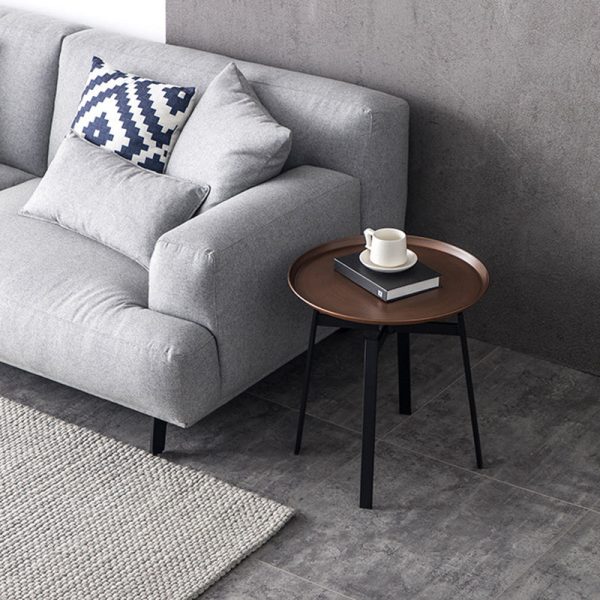 Contemporary Retro Round Iron End Table 1-Tier For Living Room - Image 3