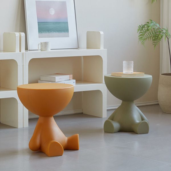 Modern Minimalist Small Flat Round PP End Table 1-Tier For Living Room - Image 3