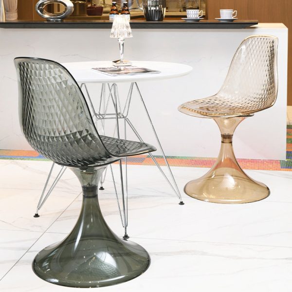 Contemporary Nordic Acrylic Plastics Arc Design Dining Chair Backrest For Dining Room - Image 2