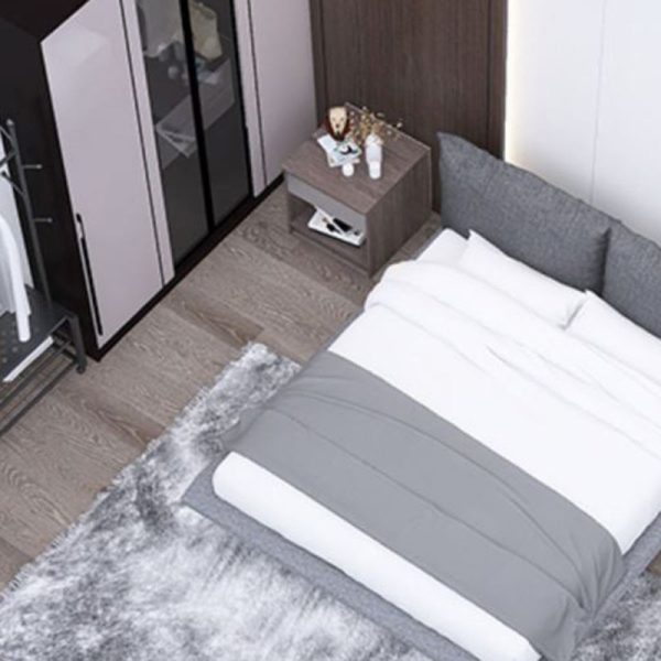 Modern Minimalist Square Table Top High Density Panel Nightstand 1-Drawer For Bedroom - Image 2