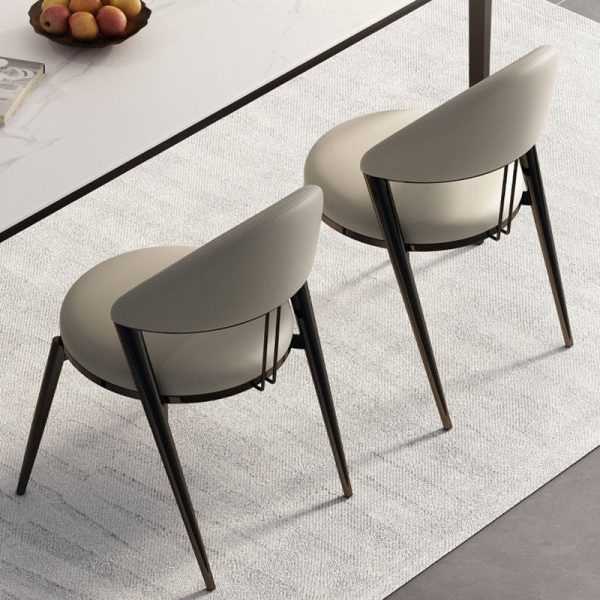 Modern Luxury Round Cushion Lambswool Sponge Black Titanium Dining Chair Backrest For Dining Room - Image 2