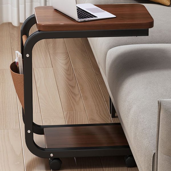 Modern Minimalist Square Tabletop Density Board Metal Side Table 1-Storage For Living Room - Image 5