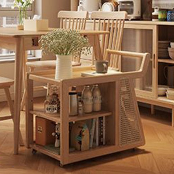 Contemporary Retro Solid Wood Movable Multifunctional Storage End Table 3-Tier For Living Room - Image 24