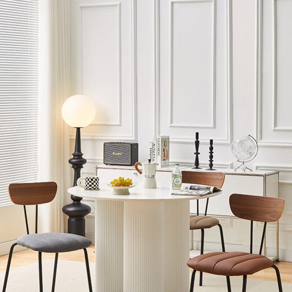 Contemporary Luxury Square PU Leather Carbon Steel Dining Chair Backrest For Dining Room - Image 3