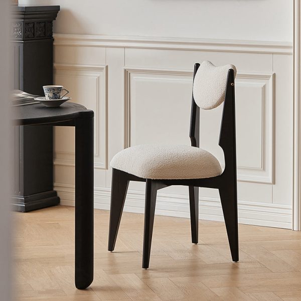 Modern Minimalist Square Wood Velvet Dining Chair Backrest Armless For Dining Room - Image 16
