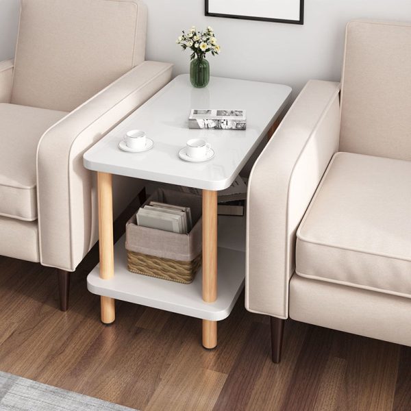 Traditional Japanese Wood Rectangular End Table 3-Tier For Living Room - Image 16