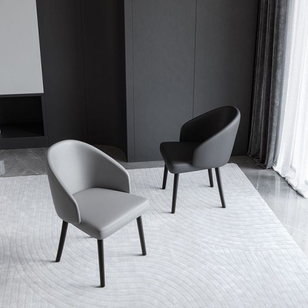Contemporary Nordic Trapezoid Cushion Saddle Leather Ash Wood Dining Chair Backrest For Dining Room - Image 10