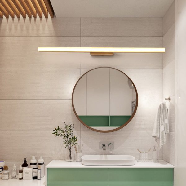 Nordic Minimalist Wooden Long Strip Vanity Light LED Wall Sconce Lamp - Image 4
