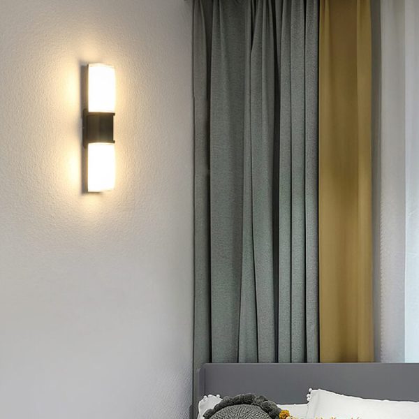 Modern Simple Rectangular Aluminum PC Induction Outdoor Waterproof LED Wall Sconce Lamp - Image 4