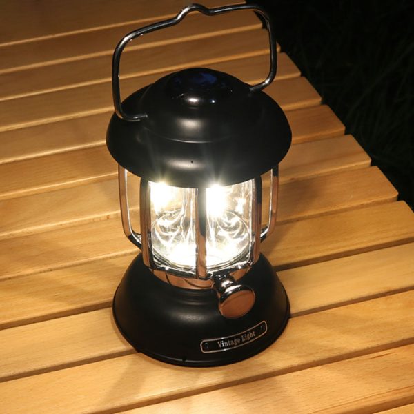 Modern Minimalist Waterproof Cylindrical Iron ABS LED USB Camping Outdoor Light For Outdoor Patio - Image 4