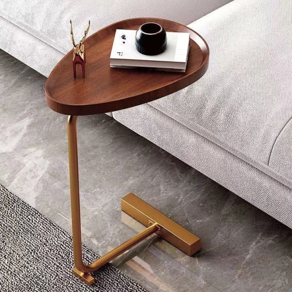 Contemporary Simplicity Water Drop Shape Iron Frame End Table For Living Room - Image 15