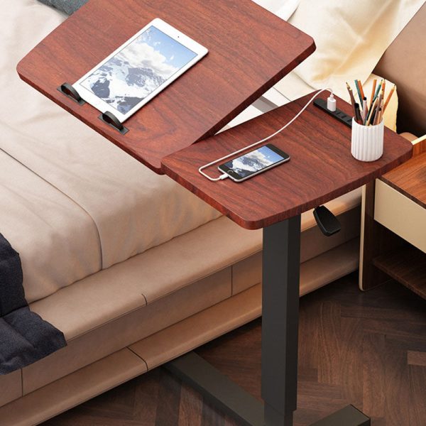 Modern Minimalist Rectangular Wood Metal End Table Foldable For Living Room - Image 10