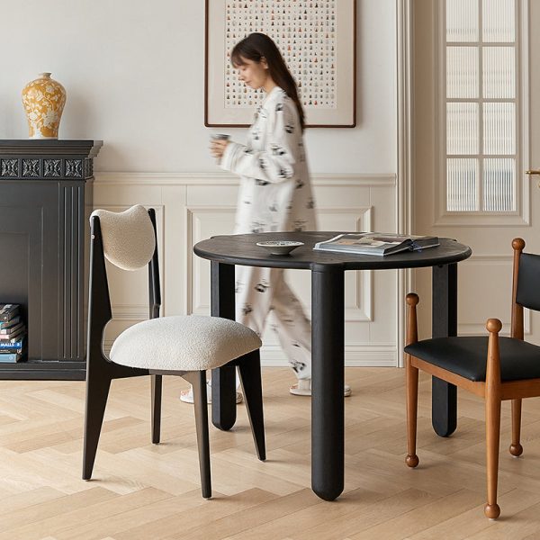Modern Minimalist Square Wood Velvet Dining Chair Backrest Armless For Dining Room - Image 3