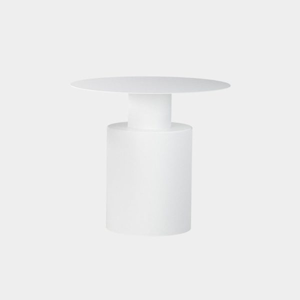 Modern Minimalist Round Cylinder Iron Nightstand 1-Tray For Bedside - Image 13