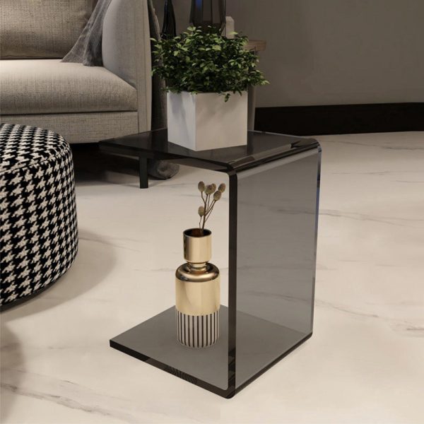 Modern Minimalist Slab Plastic Acrylic End Table For Living Room - Image 5