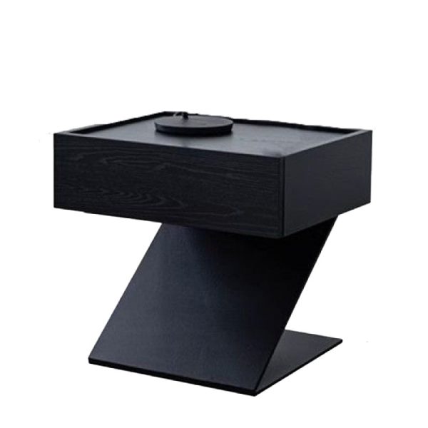 Modern Minimalist Rectangular Suspended Solid Wood Nightstand 1-Tier For Bedroom - Image 7