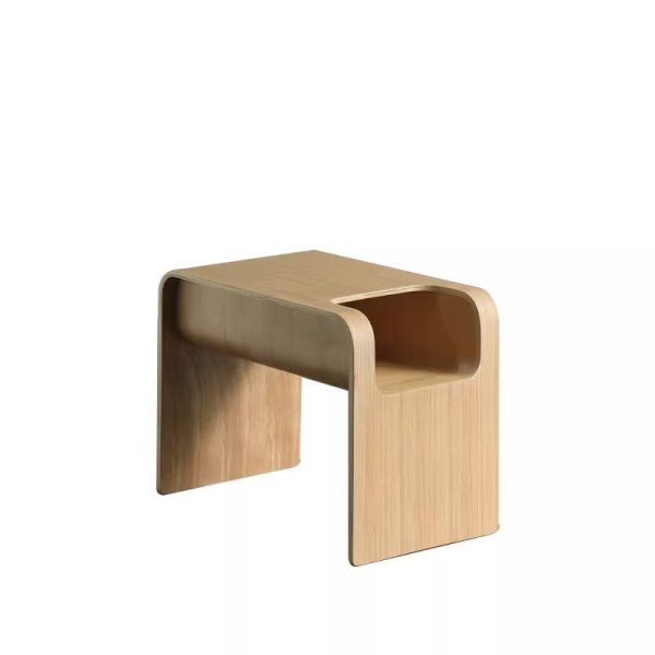 Modern Minimalist Rectangular Solid Wood End Table Storage For Living Room - Image 23