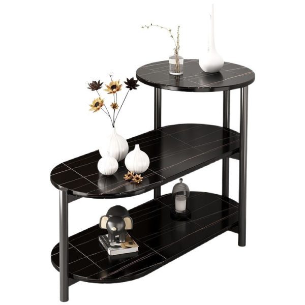 Modern Minimalist Oval Round Plate Iron End Table 3-Tier For Living Room - Image 13