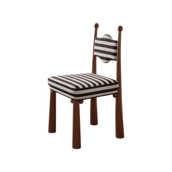 Traditional French Square Zebra Pattern Fabric Upholstered Ash Wood Dining Chair Backrest For Dining Room - Image 11