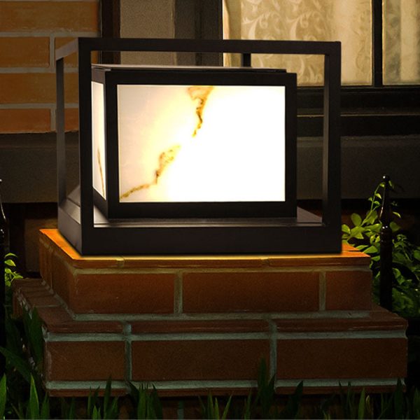 Modern Solar Square Chinese Outdoor Column Head Light LED Lawn Landscape Light - Image 11