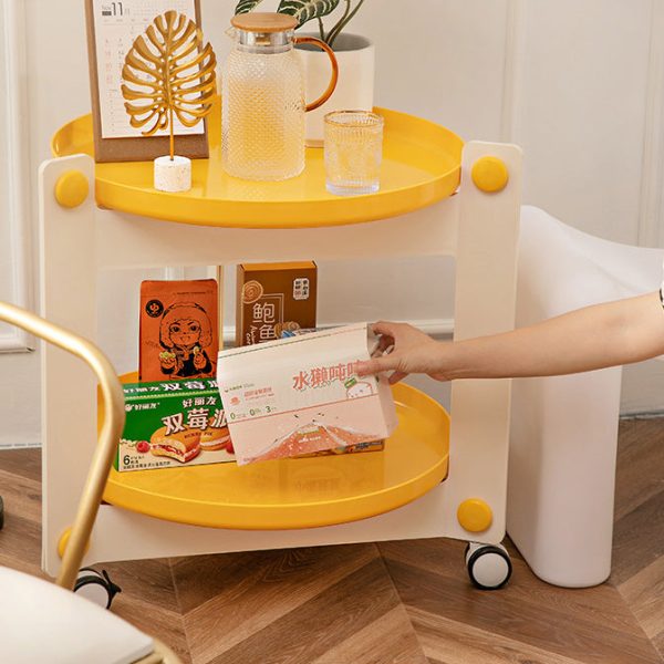Contemporary Scandinavian Tray Top ABS Triangle Frame Movable End Table 2-Tier For Living Room - Image 8