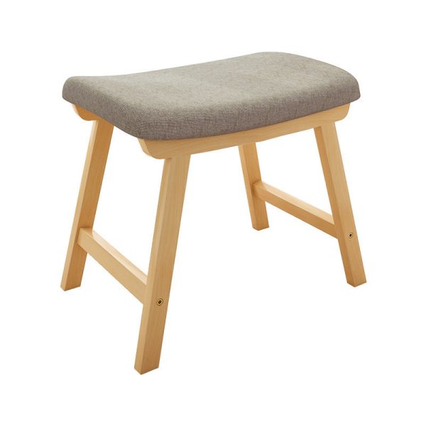 Contemporary Simplicity Rectangular Wood Fabric Vanity Stool Backless Armless For Bedroom - Image 11