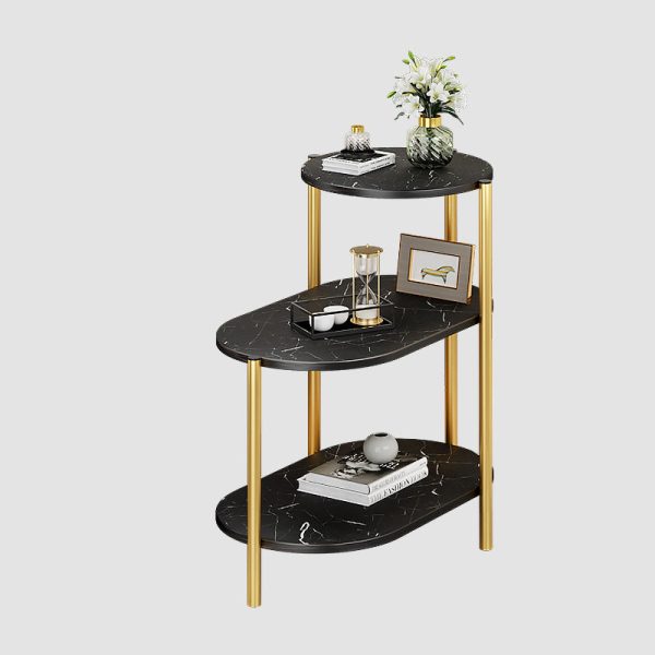 Contemporary Scandinavian Rectangular Iron Marble End Table 3-Tier For Living Room - Image 13