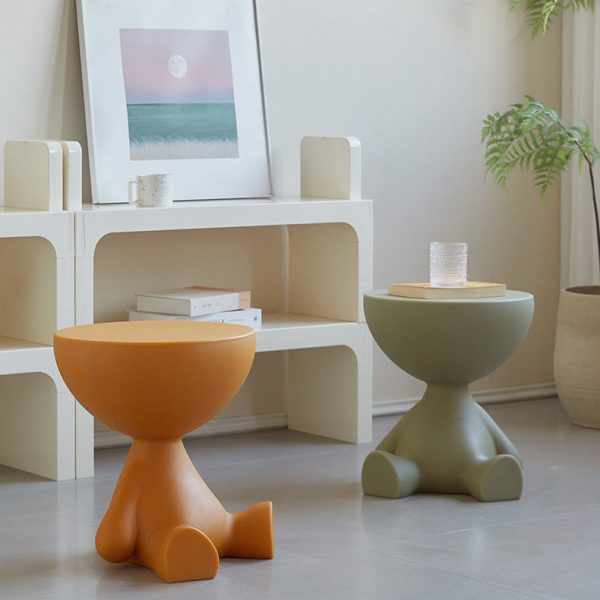 Modern Minimalist Small Flat Round PP End Table 1-Tier For Living Room - Image 2