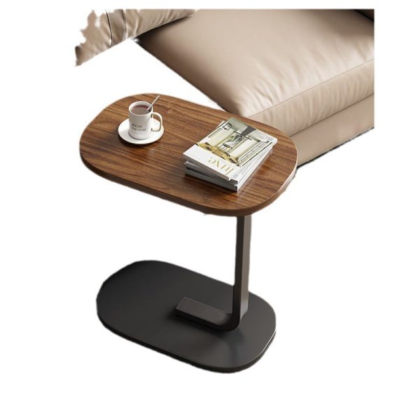 Traditional Vintage Wood Grain Density Board Top C-Shaped Side Table For Living Room - Image 21