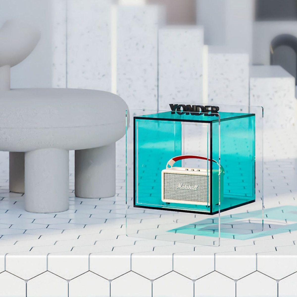 Modern Minimalist Square Acrylic Nightstand For Bedroom - Image 7