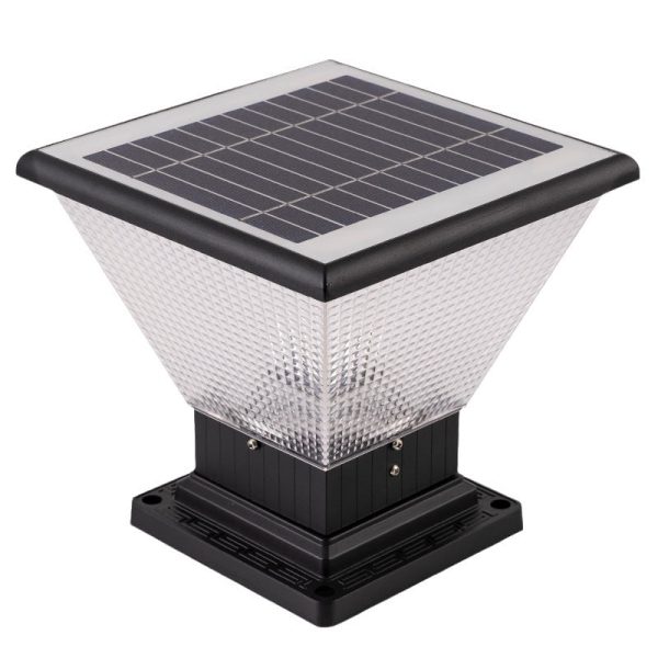Modern Simplicity Solar Square Round Aluminum Acrylic LED Post Head Light For Garden - Image 6