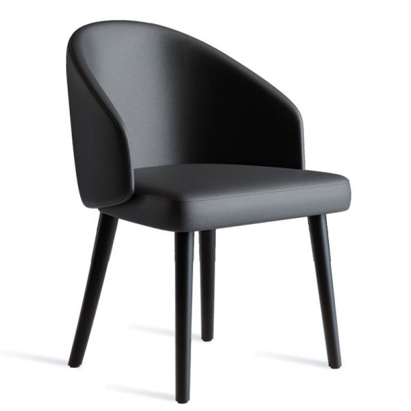 Contemporary Nordic Trapezoid Cushion Saddle Leather Ash Wood Dining Chair Backrest For Dining Room - Image 15