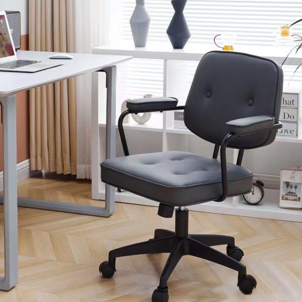 Contemporary Scandinavian Fabric Wood Sponge SGS Steel Nylon Square Desk Chair Backrest Armrest Adjustable For Home Office - Image 4