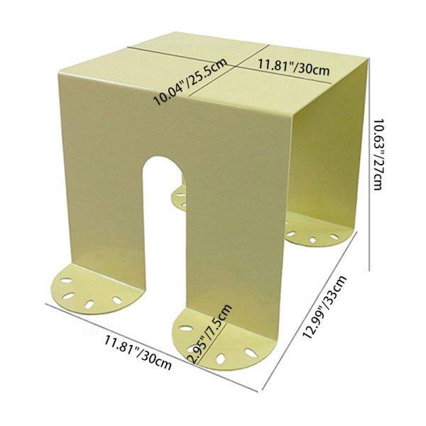 Modern Minimalist Square Table Top Cold Rolled Plate Side Table 4-Leg For Living Room - Image 3