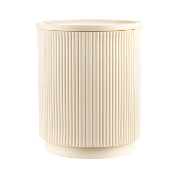 Modern Minimalist Cylinder PE Plastic Nightstand 2-Cabinet For Bedroom - Image 12