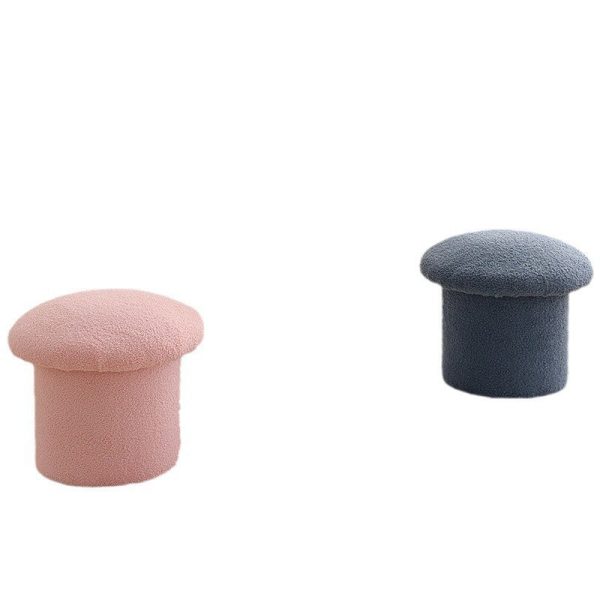 Contemporary Simplicity Mushroom Shape Velvet Pouf Footstool For Living Room - Image 24