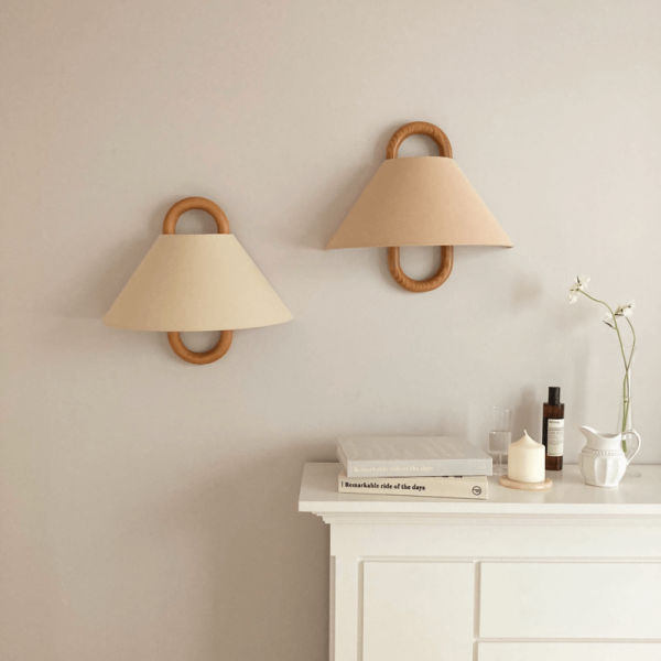 Modern Original Solid Wood Pleated Semi-Circle 1-Light Wall Sconce Lamp - Image 17