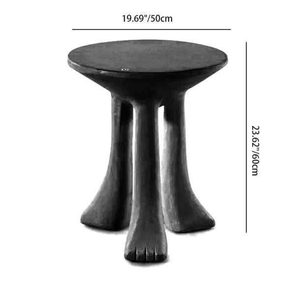 Traditional Japanese Round Plastic Side Table 1-Tier For Living Room - Image 4