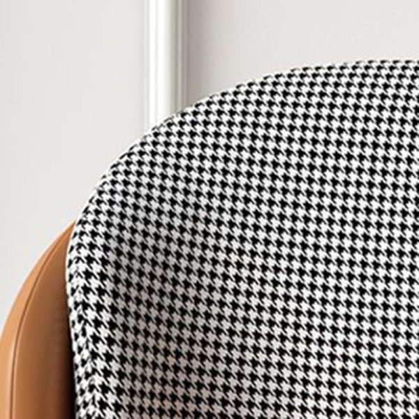 Modern Luxury Square Upholstered Curved Backrest Leather Fabric Iron Dining Chair For Dining Room - Image 6