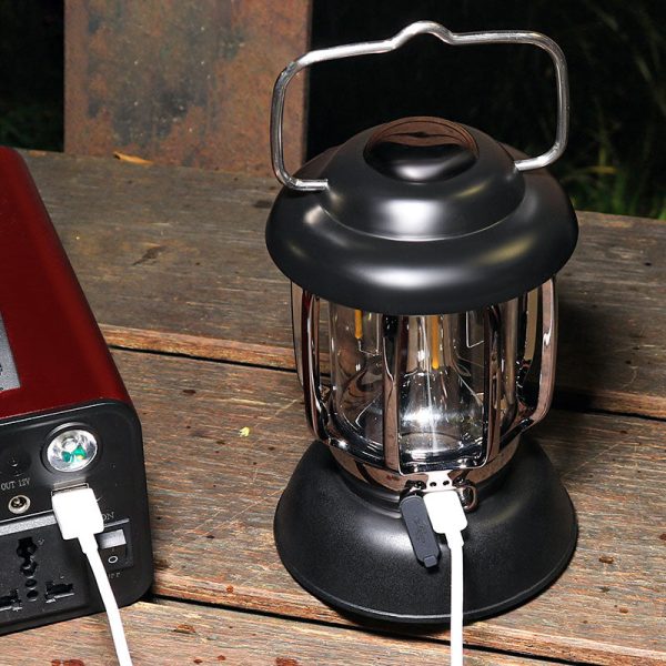 Modern Minimalist Waterproof Cylindrical Iron ABS LED USB Camping Outdoor Light For Outdoor Patio - Image 10