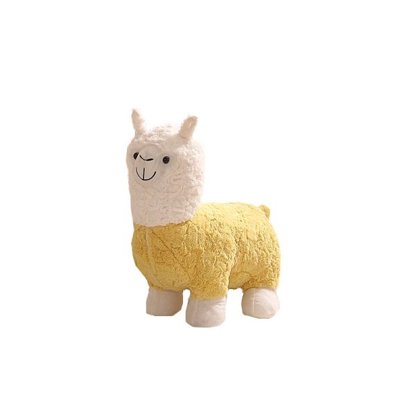 Contemporary Creative Alpaca Design Velvet Footstool Backrest For Living Room - Image 15
