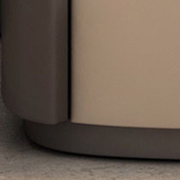 Modern Simplicity Elliptical Slab Microfiber Leather Wood Nightstand 2-Drawer For Bedside - Image 5