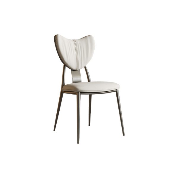 Modern Luxury Curved Microfiber Leather Metal Frame Dining Chair Backrest For Dining Room - Image 10