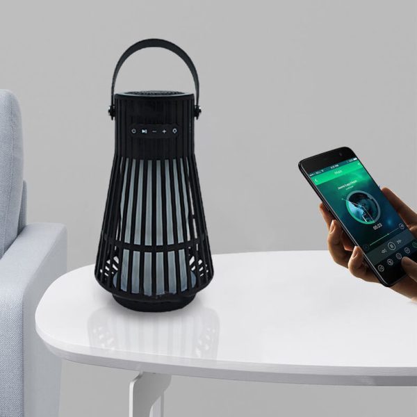 Waterproof Plastic Hollow Bar Lampshade LED Bluetooth Speaker Outdoor Lamp - Image 4