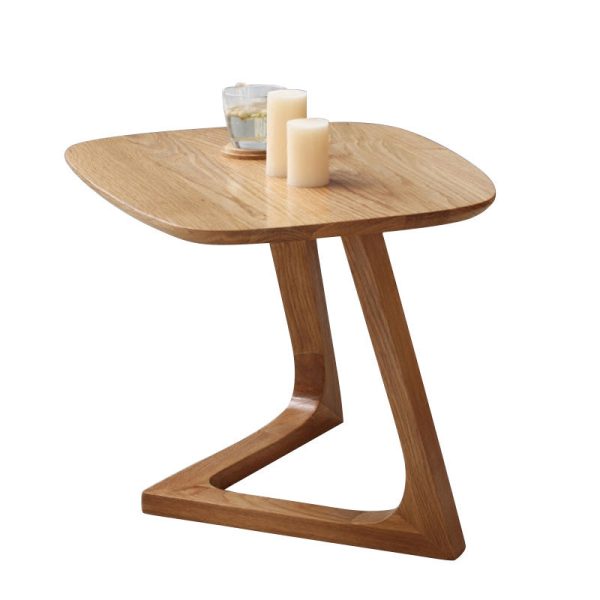 Traditional Vintage Wood V-Shape Base End Table For Living Room - Image 17