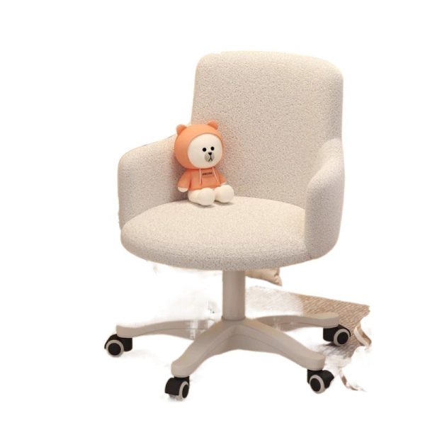 Modern Minimalist Fabric Velvet Carbon Steel Sponge Round Rotatable Desk Chair Backrest Armrest For Home Office - Image 18