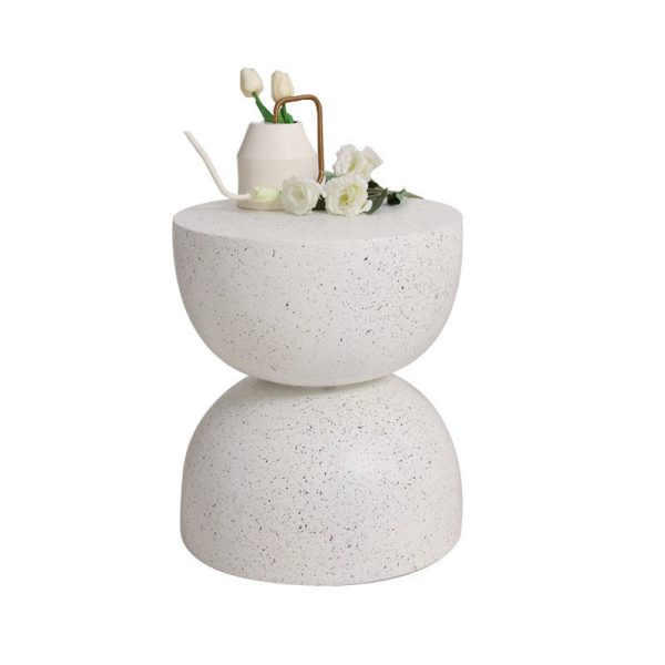 Contemporary Nordic Round Magnesium Oxide End Table For Living Room - Image 7