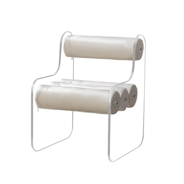 Contemporary Creative Cylinder Acrylic Fabric Chair Backrest Armless For Living Room - Image 10