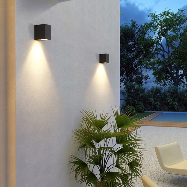 Modern Outdoor Waterproof Square Spotlight Adjustable Angle LED Garden Wall Sconce Lamp - Image 11